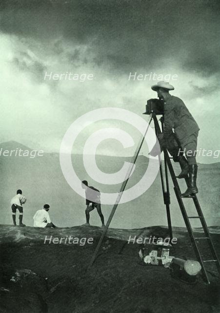 'Photographing at the Crater's Lip, Aso-San', 1910. Creator: Unknown.