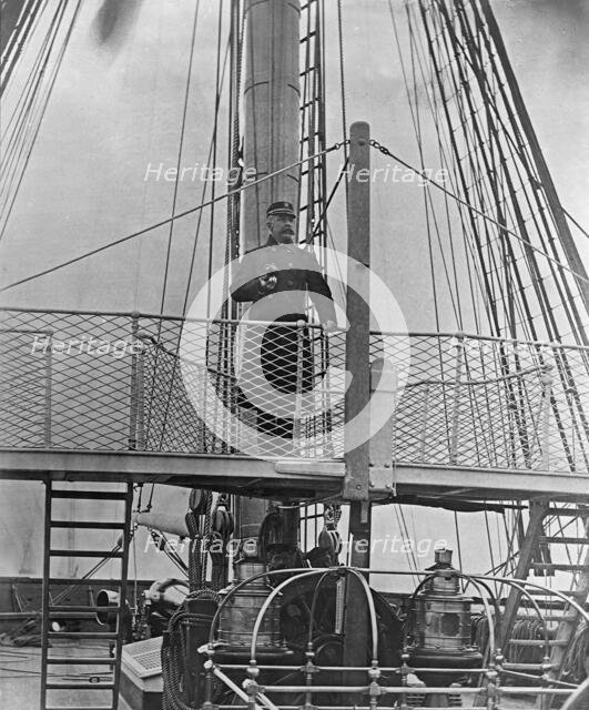 U.S.S. Pensacola, Capt. Dewey on the bridge, between 1890 and 1901. Creator: Unknown.