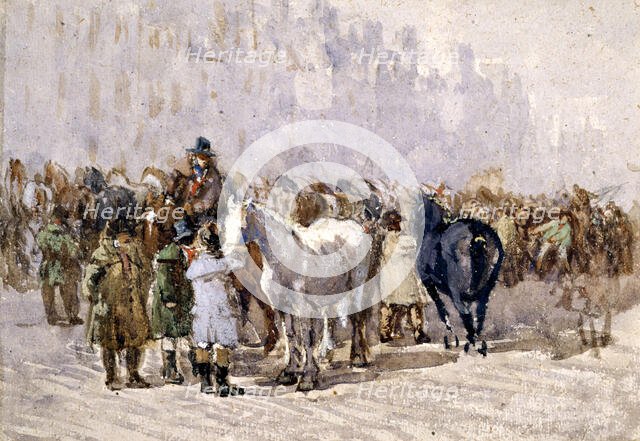 The Birmingham Horse Fair, 1841-49. Creator: David Cox the Elder.