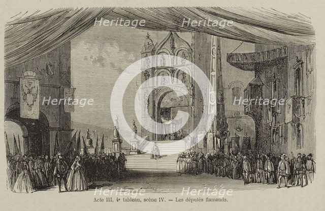Scene from the Opera Don Carlos by Giuseppe Verdi. Paris, Théâtre de l'Opéra-Le Peletier, 11.03.1867