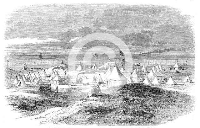 The Volunteer Camp, on Crosby Sands, near Liverpool - from a drawing by William Woods, 1860. Creator: Unknown.