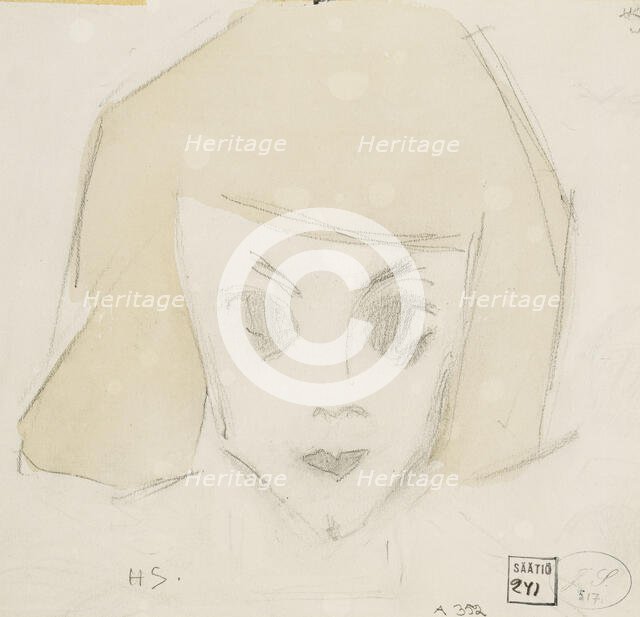 Girl with Large Eyes (Karin), 1928. Creator: Helene Schjerfbeck.