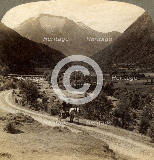 'Over fertile fields of Vide Valley, near Skaare, to Mr. Skaala's icy heights (6360 ft.) Norway', 19 Creator: Unknown.