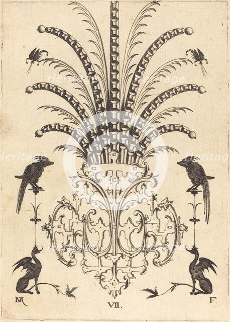 Brooch with Table-Stones, Flying Scorpions at Top, and Dogs at Bottom, 1596. Creator: Daniel Mignot.