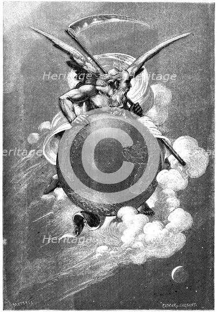 Old Father Time Carried by Time, 1881. Artist: Unknown