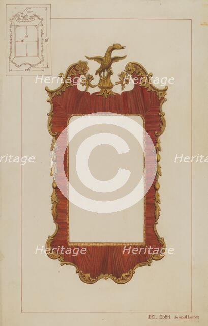 Mirror - Chippendale Style, c. 1937. Creator: James M. Lawson.