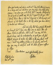 Letter from Edward Gibson to his aunt, Hester Gibson, 30th June 1788.Artist: Edward Gibson