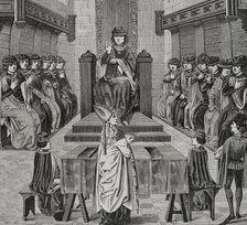 Chapter of the Order of the Golden Fleece held by Charles the Bold, (1433-1477), 1877.  Creators: Claude-Francois Maradan, Jules Jean Marie Joseph Huyot.