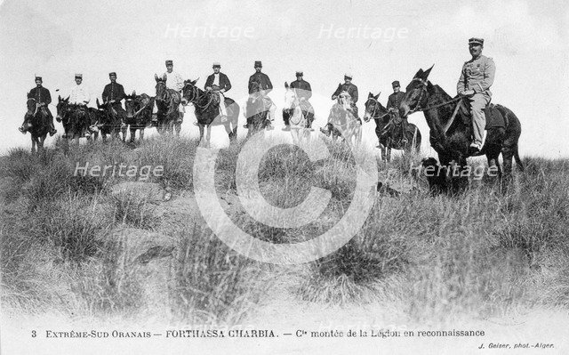 French Foreign Legion cavalry, Forthassa Gharbia, Algeria, c1905. Artist: J Geiser