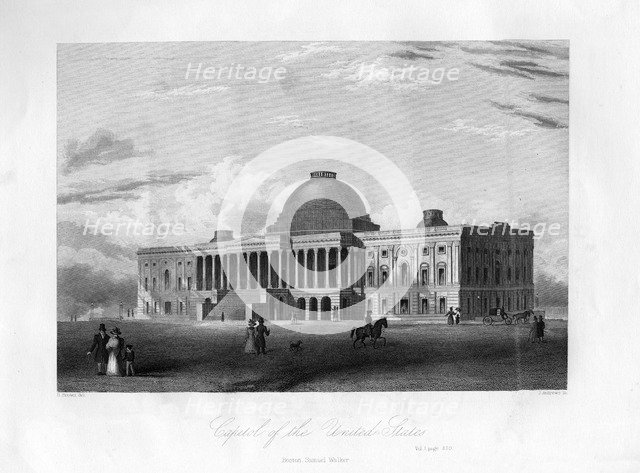 Capitol of the United States, Washington DC, 1855.Artist: J Andrews