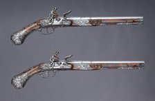 Pair of Flintlock Pistols, Italian, Brescia, ca. 1686. Creator: Giovan Battista Francino.