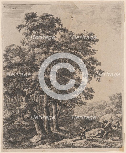 Venus and Adonis, 17th century. Creator: Anthonie Waterloo.