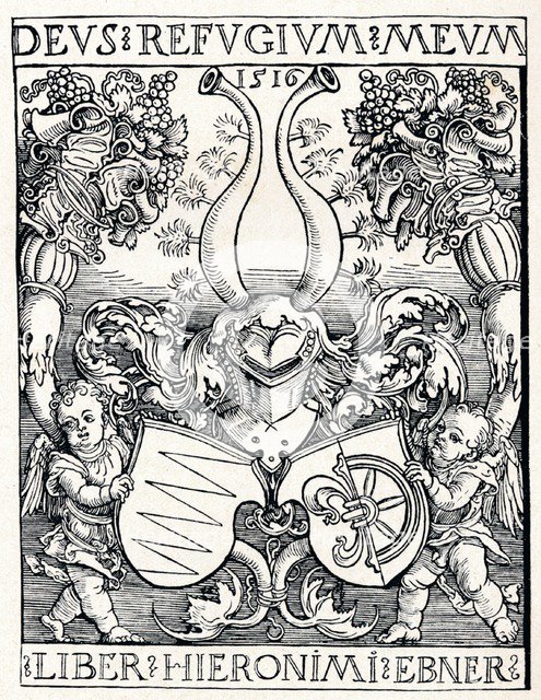 'The Bookplate of Jerome Ebner', 1516 (1906). Artist: Albrecht Durer.