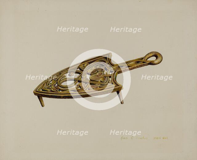 Flat Iron Stand, c. 1939. Creator: Amos C. Brinton.