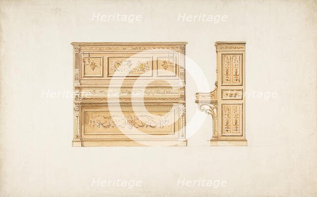 Design for a Piano, 19th century. Creator: Anon.