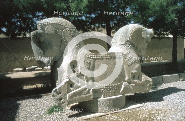 Protome of a double horse, the Apadana, Persepolis, Iran