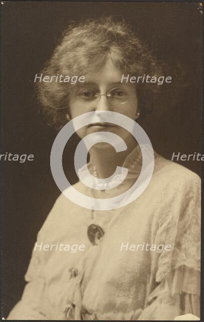 Portrait of a Woman with Glasses and Pearls, 1907-1943. Creator: Louis Fleckenstein.
