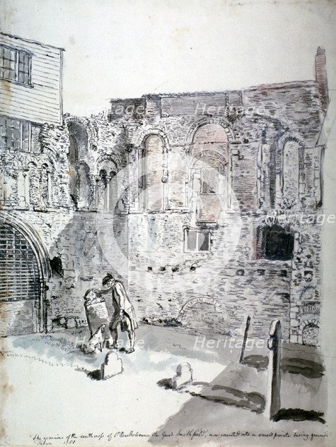 St Bartholomew-the-Great, Smithfield, City of London, 1781. Artist: John Carter