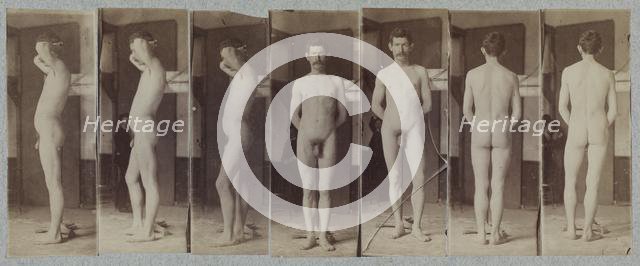 Photographs of a Standing Male Nude Model ("Joseph Smith"), c. 1883. Creator: Thomas Eakins (American, 1844-1916), circle of ; Thomas Eakins (American, 1844-1916), circle of.