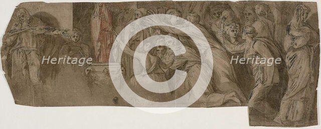 Story of Niobe: Priests and Worshippers before a Statue of Niobe, n.d. Creator: Unknown.