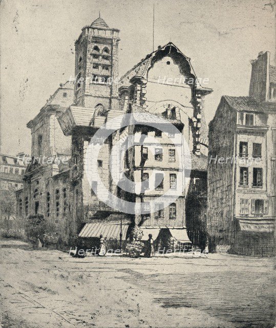 'Church of St Nicholas-du-Chardonnet', 1915. Artist: George T Plowman.