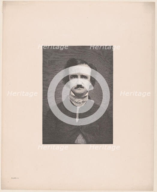 Portrait of Edgar Allan Poe, 1880., 1880. Creator: Timothy Cole.