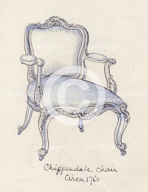 'Chippendale chair', c1950. Creator: Shirley Markham.