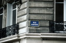 Street sign, Rue Ampere, Paris, France. Artist: Unknown
