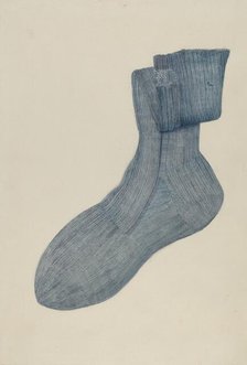 Shaker Man's Sock, c. 1936. Creator: Alice Stearns.