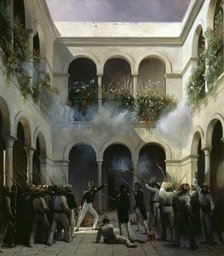 Attack of François d’Orléans, prince de Joinville in Veracruz on December 5, 1838. Artist: Blanchard, Henri Pierre Léon Pharamond (1805-1873)