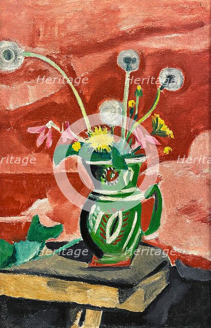 Jug with Flowers, 1911-1912. Creator: Rozanova, Olga Vladimirovna (1886-1918).