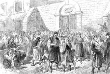Distributing Charitable Funds to the Herzegovinian Refugees at Ragusa...1876. Creator: Unknown.