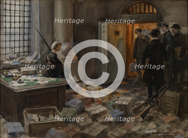 Bonds Confiscation in the Wawelberg Bank in Petrograd, 1919.