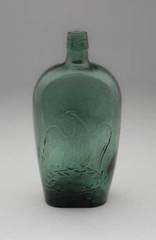Flask, 1860/66. Creator: New London Glassworks.