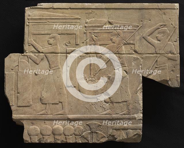 Men Bearing Tomb Equipment, 667-647 BC. Creator: Unknown.