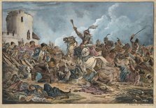 Battle Between the Georgians and Mountain Tribes. Artist: Orlowski (Orlovsky), Alexander Osipovich (1777-1832)