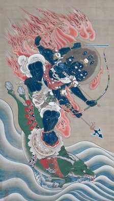 Wisdom King of Great Awe-inspiring Power (Daiitoku myoo), mid-1800s. Creator: Unknown.