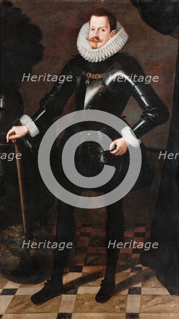 Portrait of Philip III of Spain (1578-1621), King of Spain and Portugal, c. 1617. Artist: Polanco, Andrés López (?-1641)