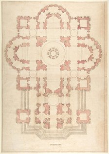 Bramante's Plan for St. Peter's, 16th-17th century. Creator: Anon.