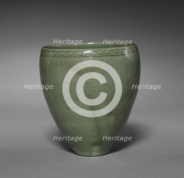Cup with Incised Thunder Design, 1100s-1200s. Creator: Unknown.