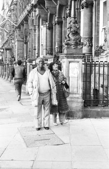 Art Blakey with Mrs Blakey, London, 1983.   Artist: Brian O'Connor.