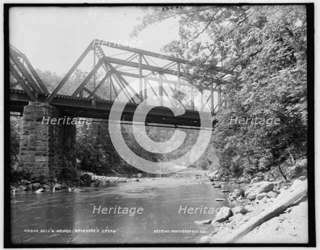 Bell's Bridge, Brodhead's Creek, between 1890 and 1901. Creator: Unknown.