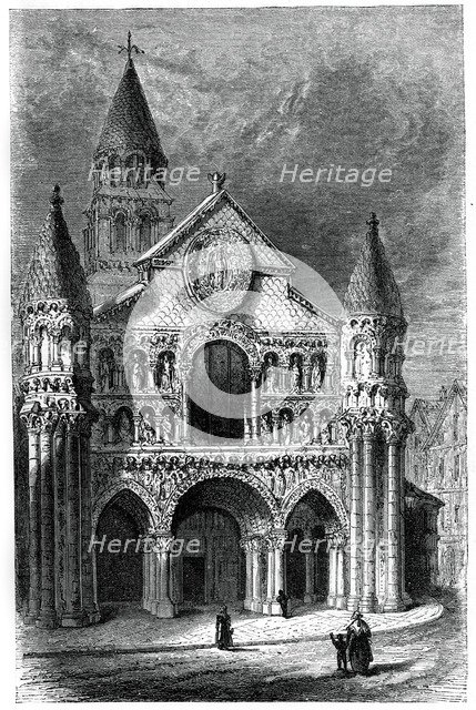 Church of Notre Dame de la Grande, Poitiers, France, 12th century, (1870). Artist: Unknown