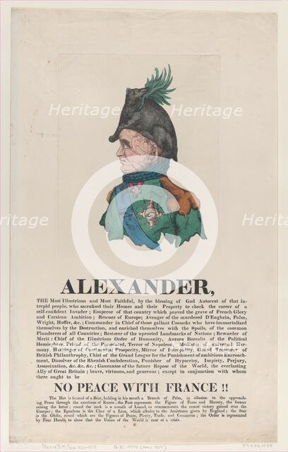 Alexander, April 1814., April 1814. Creator: Thomas Rowlandson.
