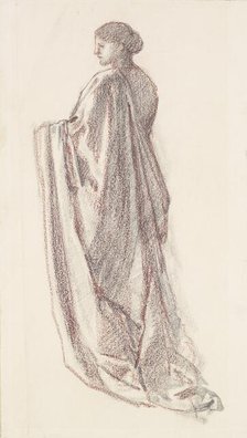 Female - Drapery Study - background figure for St Theophilus and the Angel? 1864-65. Creator: Sir Edward Coley Burne-Jones.