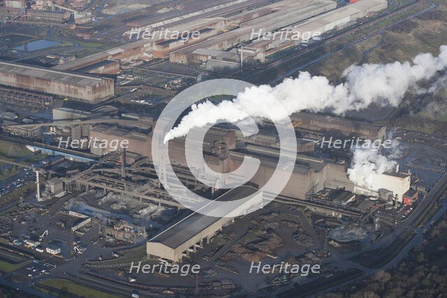Steelmaking and Continuous Casting plants at Scunthorpe Steel Works, North Lincolnshire, 2016. Creator: Dave MacLeod.