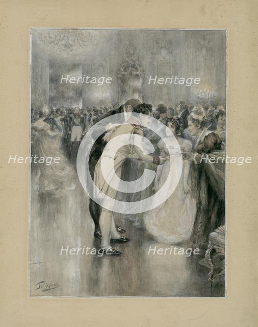 Natasha on her first ball. Illustration for the novel War and Peace by Leo Tolstoy, 1893. Creator: Pasternak, Leonid Osipovich (1862-1945).