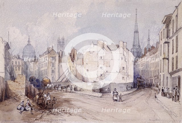 Cannon Street, London, 1851. Artist: Thomas Colman Dibdin