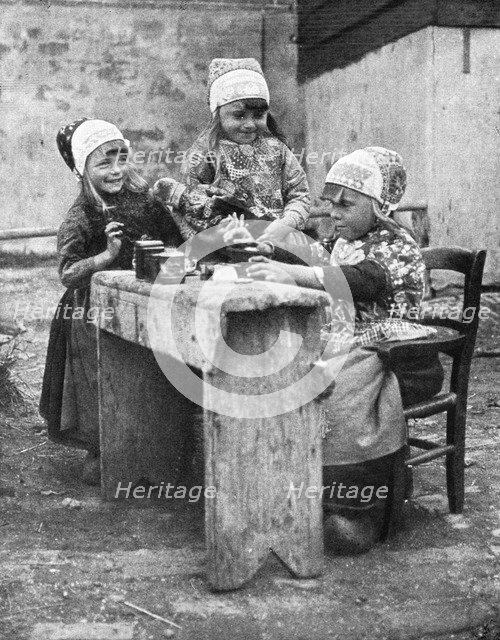 Children in traditional dress, Marken, Holland, 1936.Artist: Donald McLeish