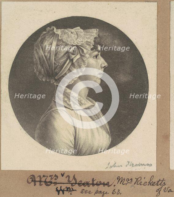 Mary Barr Ricketts, c. 1805. Creator: Charles Balthazar Julien Févret de Saint-Mémin.